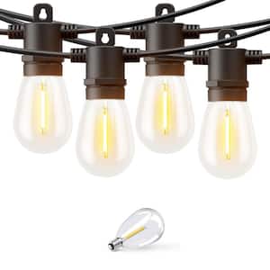 趣味 Lightning outdoor ZXXC 27-Light 50 ft. Indoor/Outdoor Plug-In LED Edison String