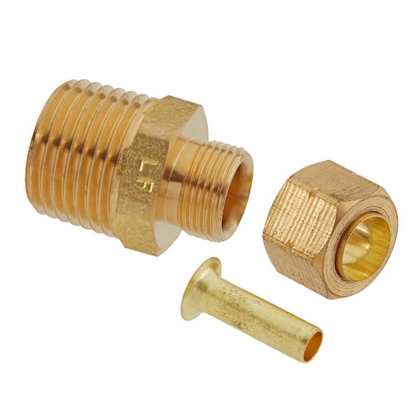 Lead Free Brass Compression Male Adapters - 5/16T x 3/8 MIP