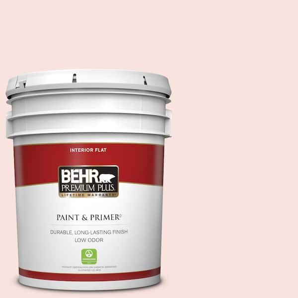 BEHR PREMIUM PLUS 5 gal. #170C-1 Berry Cheesecake Flat Low Odor Interior Paint & Primer
