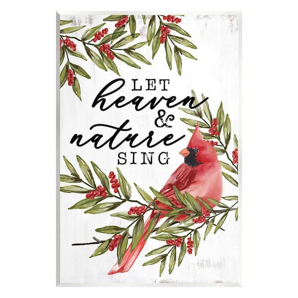 Stupell Industries Festive Phrase Cardinal by Dogwood Portfolio 1 Piece Unframed Graphic Print Animal Poster Art Print 15 in. x 10 in.