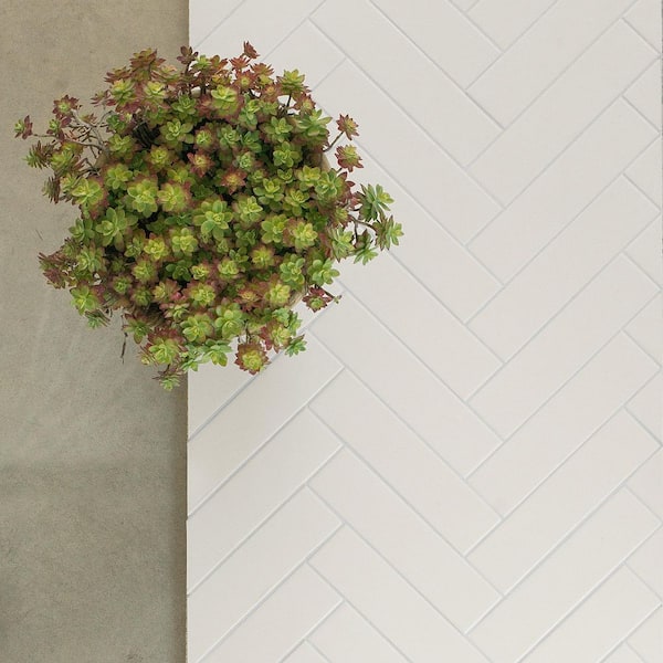 Sway White 2.75 in. x 0.35 in. Matte Porcelain Wall Tile Sample