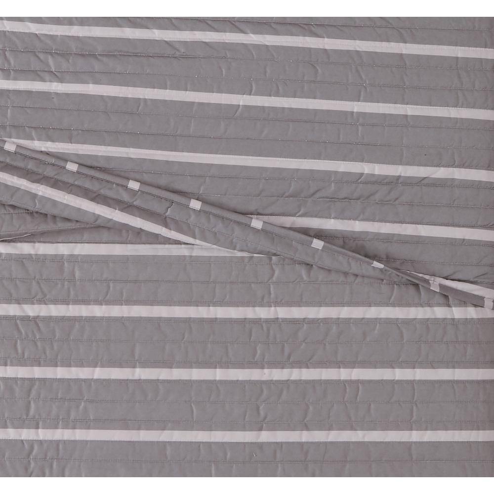 Gray Twin XL Microfiber Quilt and Sham Set