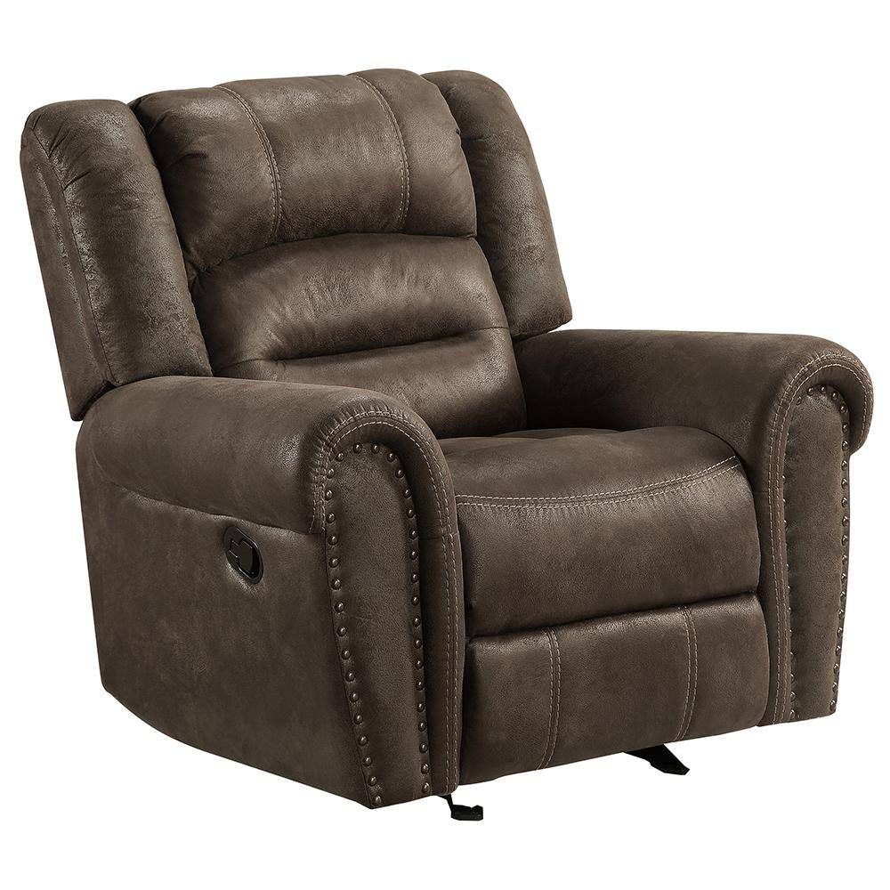 Arella Brown Microfiber Glider Recliner 9467BR1 The Home Depot