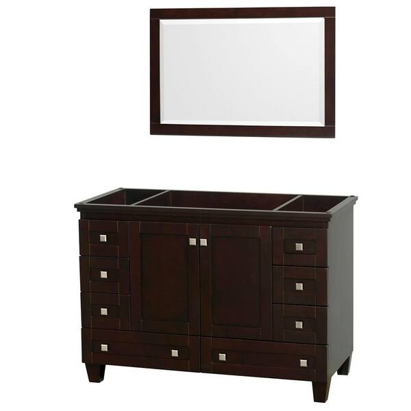 Wyndham Collection Acclaim 48 in. Vanity Cabinet with Mirror in Espresso
