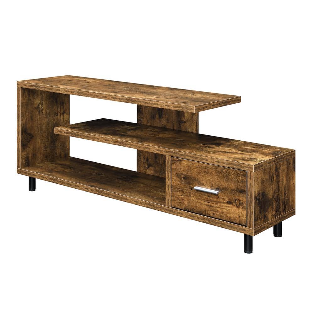 Barnwood 59" Brown Wood TV Stand with Cabinet