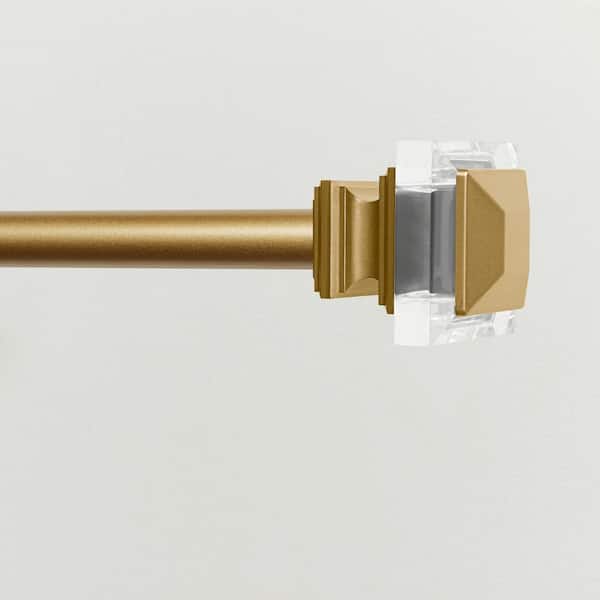 Exclusive Home Prism 66 In 120 Adjule Length 1 Dia Single Curtain Rod Kit Gold With Finial Rd014857dsehb1 A150 The