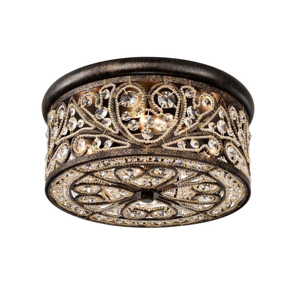 Warehouse of Tiffany Bonfine 13.8 in. 4-Light Indoor Antique
