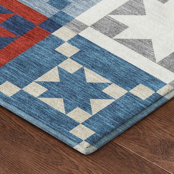 Mayfield Premium Machine Washable Abstract AMF2538 Red 9 ft. x 12 ft. Area Rug