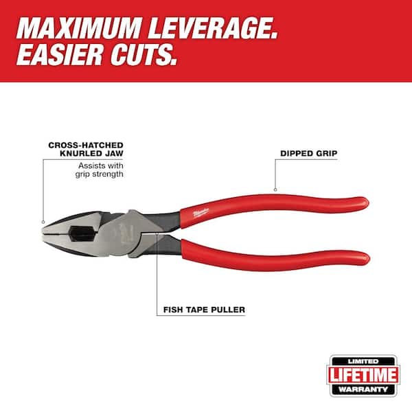 Milwaukee 8 in. Long Nose Pliers with Fish Tape Puller and Dipped Grip  MT505 - The Home Depot