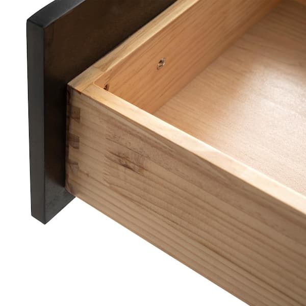 48 in. Single Sink Dark Walnut Finish Bath Vanity with White Cararra Engineered Stone Top and Right Side Basin