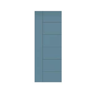 Modern Classic 30 in. x 96 in. Dignity Blue Stained Composite MDF Paneled Barn Door Slab