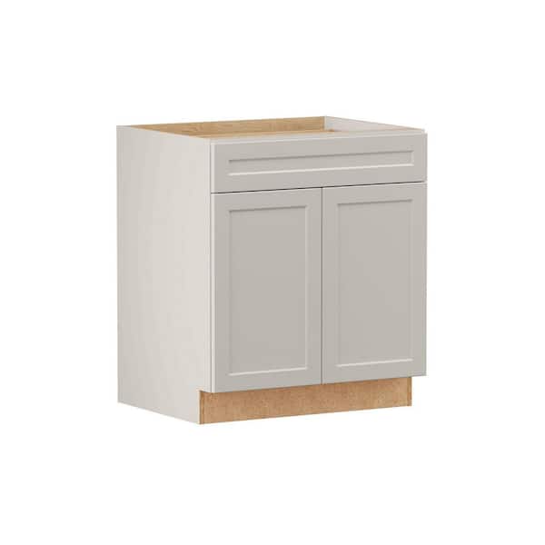 Designer Series Melvern 30 in. W x 24 in. D x 34.5 in. H Assembled Shaker Base Kitchen Cabinet in Heron Gray