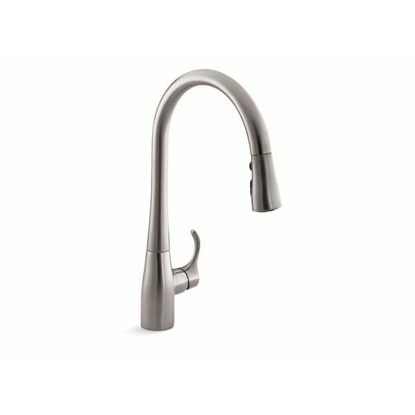 KOHLER Simplice Single-Handle Pull-Down Sprayer Kitchen Faucet with DockNetik and Sweep Spray in Vibrant Stainless