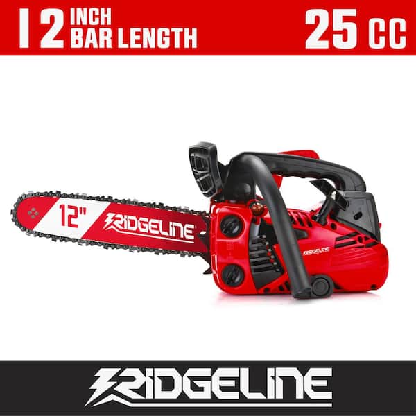 12 in. 25.4 cc 2-Stroke Gas Powered Portable Chainsaw with Top Handle