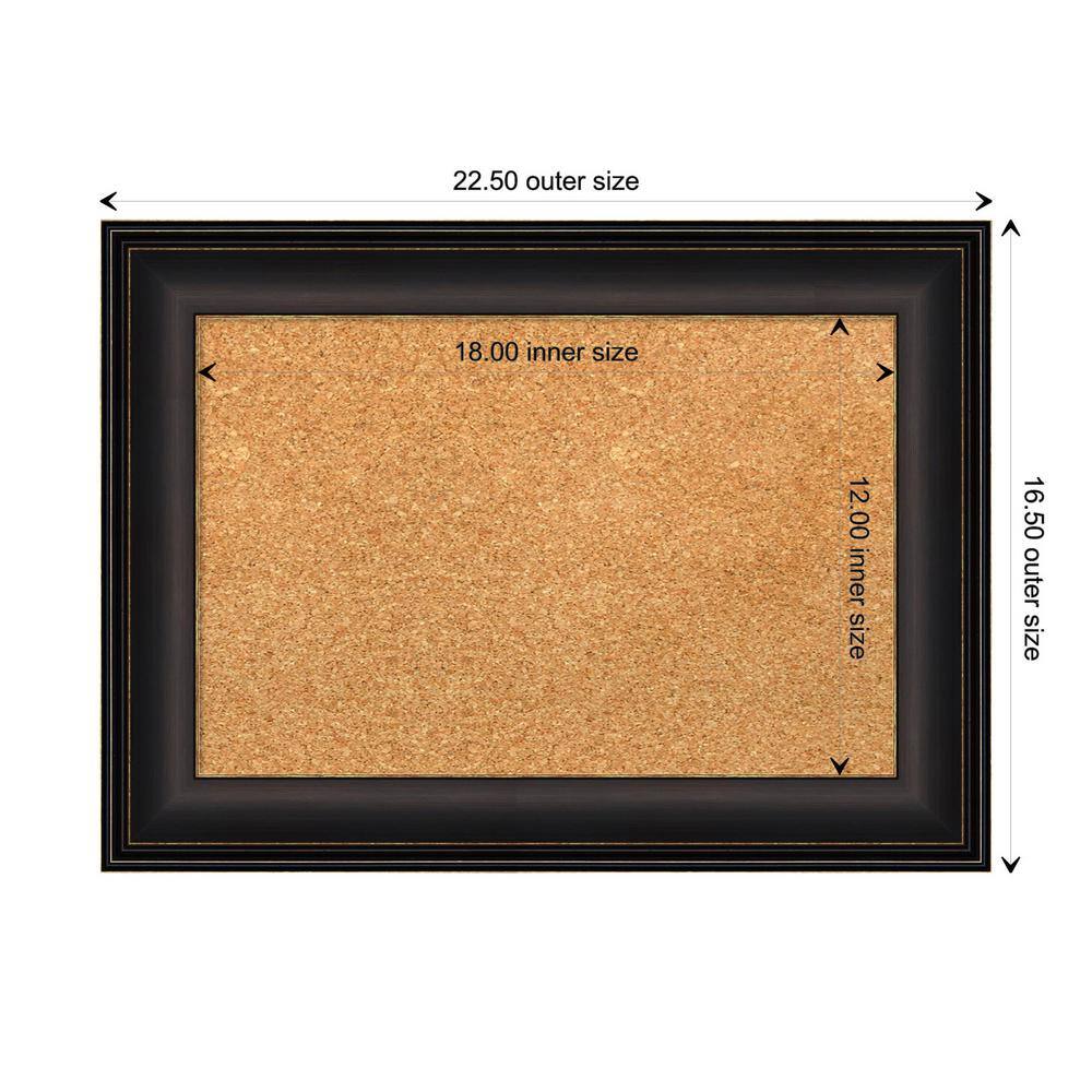 Natural Cork Bulletin Board with Oil Rubbed Bronze Frame