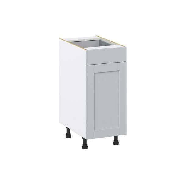 J COLLECTION Cumberland 12 in. W x 34.5 in. H x 24 in. D Light Gray Shaker Assembled Pull-Out Left Spice Rack Kitchen Cabinet