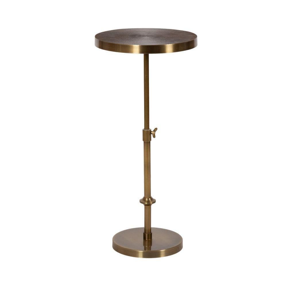 Engles 14 in. Gold Round Metal End Table - thumbnail 9