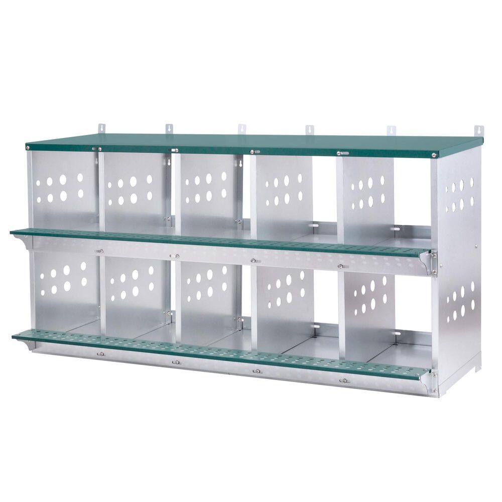 Avex Green 26.3 in. H x 53 in. W x 16 in. D Metal Chicken Coops 10 Compartment Nesting Box price history on PriceWatchPro