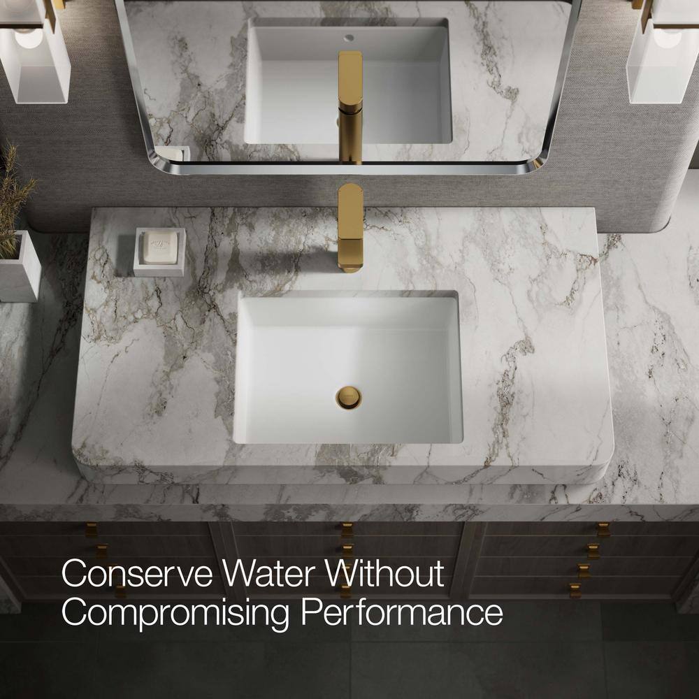 Vibrant Brushed Moderne Brass Tall Single-Handle Bathroom Faucet