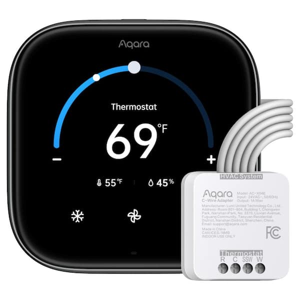 Smart Matte Thermostat Kit W200 w/C-Wire Wifi, Apple Adaptive Temperature, Clean Energy, Matter Hub, Works W/ Apple Home