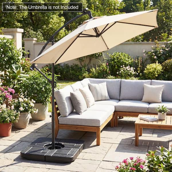 4-piece cantilever offset patio umbrella stand Clihome 4-Piece 188 lbs. Cantilever Offset Patio Umbrella Base in Black