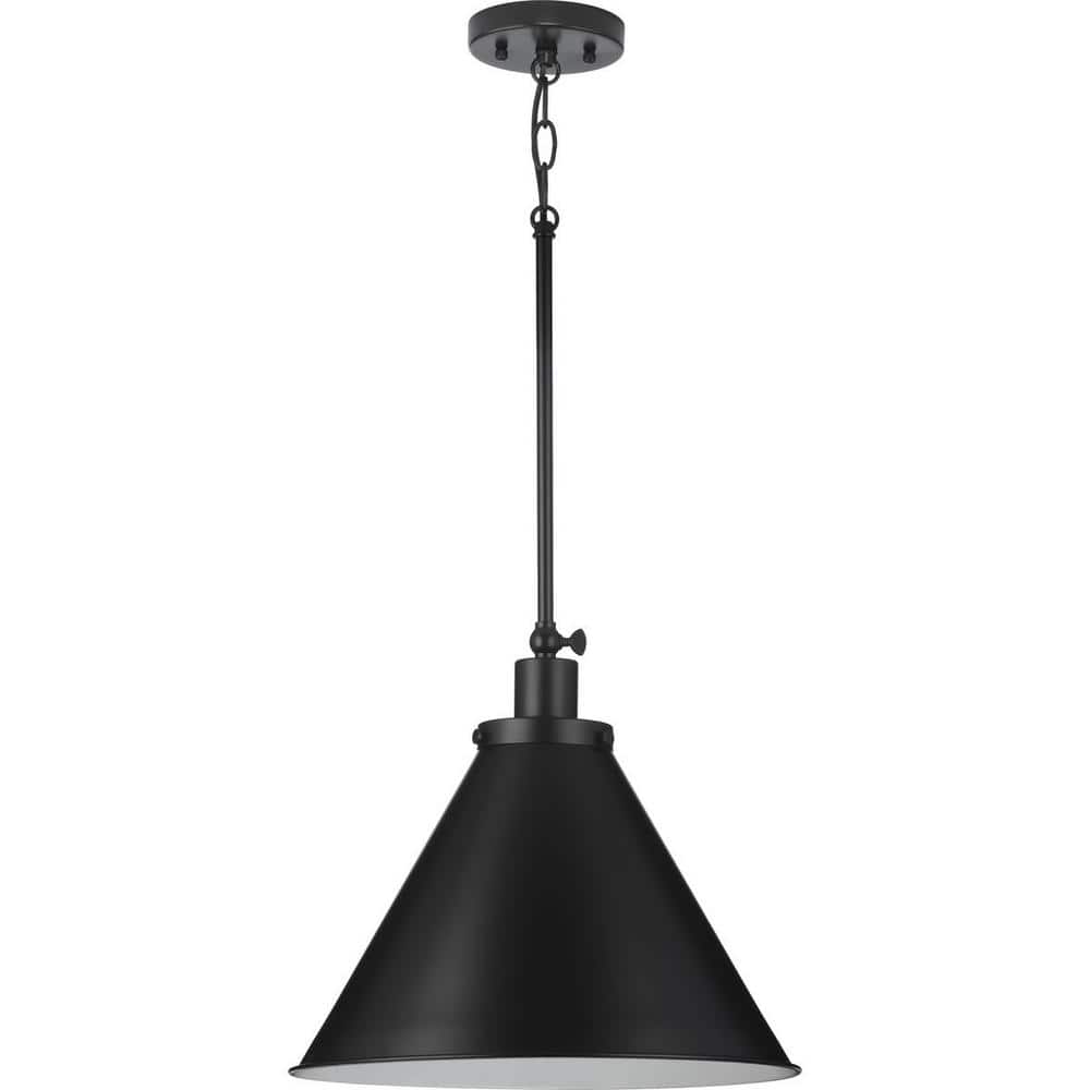 Hinton Matte Black 16" Cone Pendant Light
