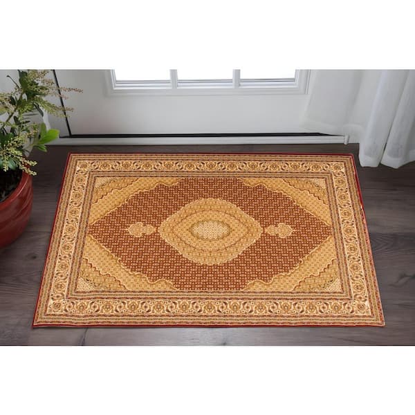 Beige 2 x 3 ft. Woven Oriental Rectangle Indoor Area Rug