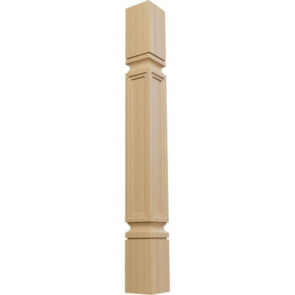 Ekena Millwork 3-3/4 in. x 3-3/4 in. x 35-1/2 in. Unfinished Cherry Kent Raised Panel Cabinet Column