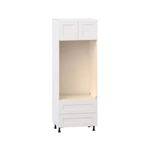 Roseland 30 in. W x 24 in. D x 84.5 in. H Assembled Shaker Double Oven Kitchen Cabinet in Warm White