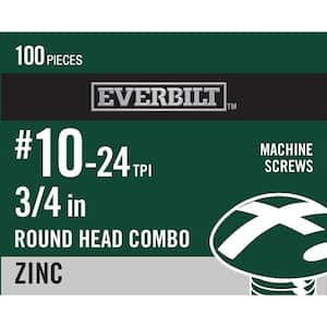 #10-24 x 3/4 in. Combo Round Head Zinc Plated Machine Screw (100-Pack)