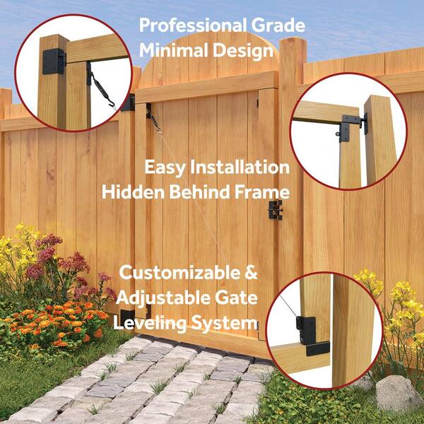 Adjust-A-Gate AAG Unlimited Fits Openings to 72 in. H / 84 in. W Frameless Black Steel Gate Kit