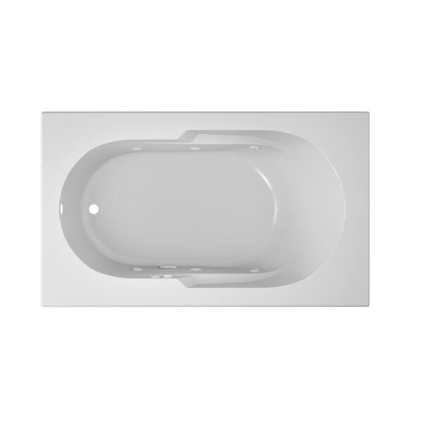 JACUZZI Signature 60 in. x 36 in. Rectangular Whirlpool Bathtub with Left Drain in White