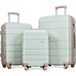 Merax Ivory and Golden Lightweight Durable 3-Piece ABS Hardshell