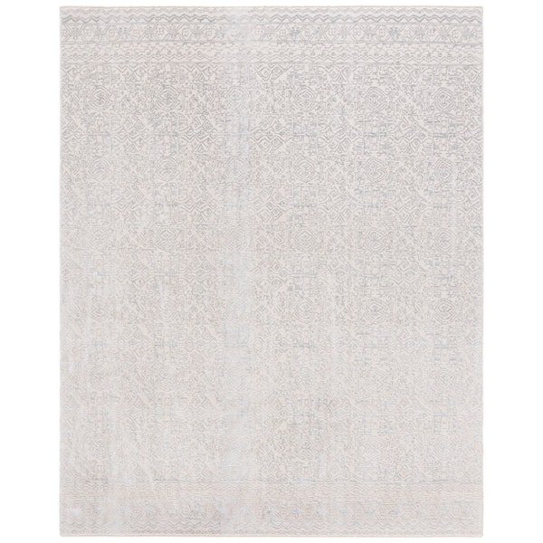 Sabrina 8 ft. x 10 ft. Ivory/Gray Ornate Border Area Rug