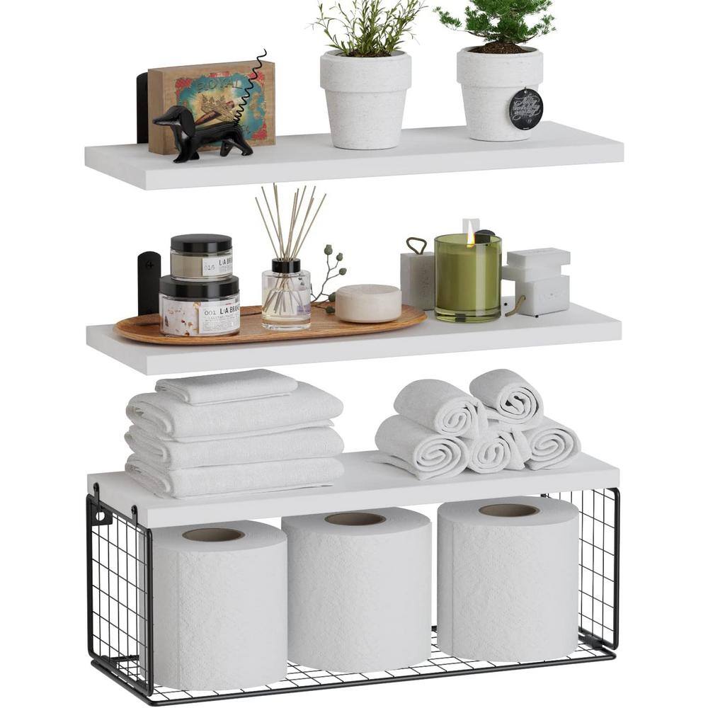16.5 in. W x 5.5 in. H x 6 in. D Bathroom Shelves Over The Toilet Storage, 