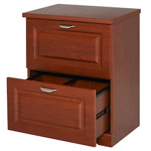 Brown 2-Drawer File Cabinet Organizer with Spacious Tabletop