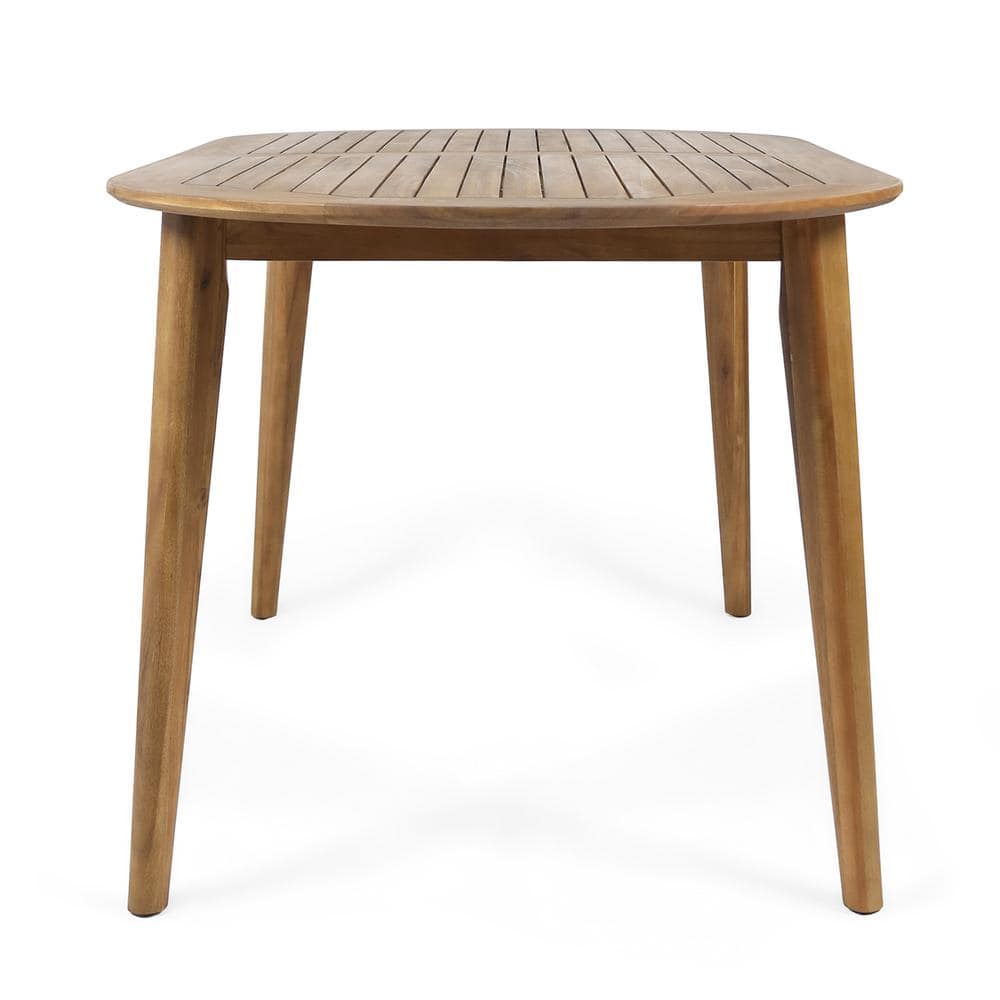 Chic 71" Teak Acacia Wood Oval Outdoor Dining Table