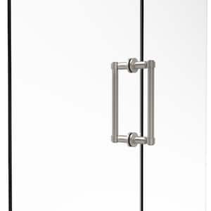 Contemporary 8 in. Back-to-Back Shower Door Pull in Satin Nickel