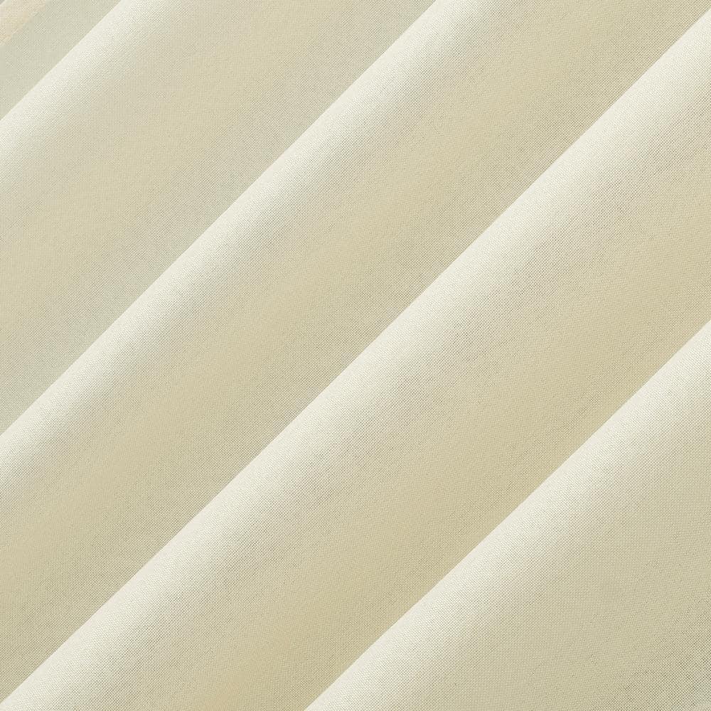 Ivory Polyester Sheer Tab Top Window Panel with Bow Embellishment