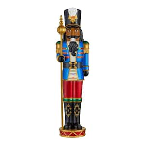 3.5 ft. LED Nutcracker with Staff Holiday Porch Greeter