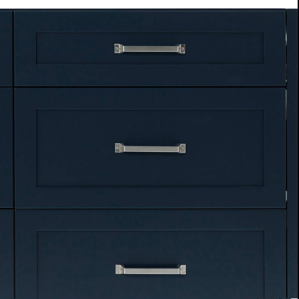 Midnight Blue Double Sink Bathroom Vanity with Marble Top
