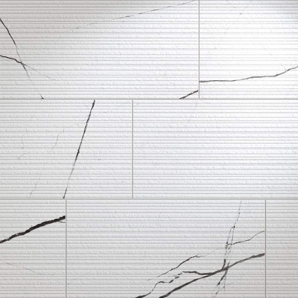 Eterna Calacatta Luxe White 3D Etch 12 in. x 24 in. Stone Look Porcelain Floor and Wall Tile (13.56 sq. ft./Case) price history on PriceWatchPro