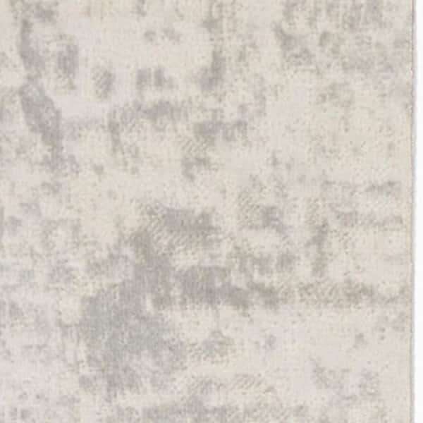 2 ft. x 8 ft. White Abstract Washable Area Rug