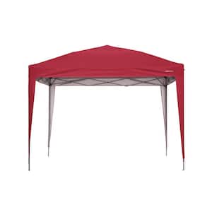10 ft. x 10 ft. Red Canopy Flat top outdoor shed with top without enclosure
