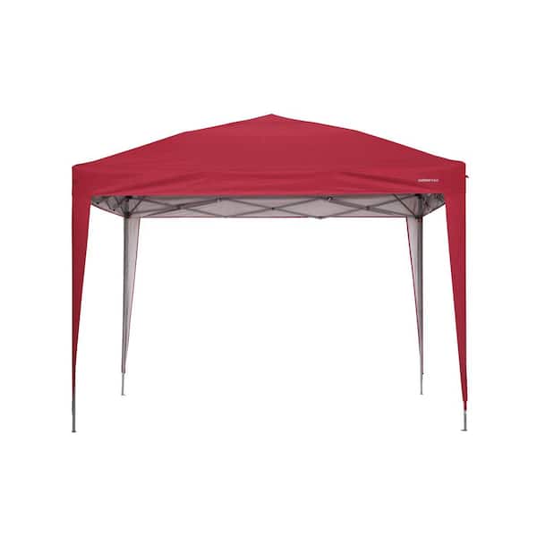 Jushua 10 ft. x 10 ft. Red Canopy Flat top outdoor shed with top without enclosure