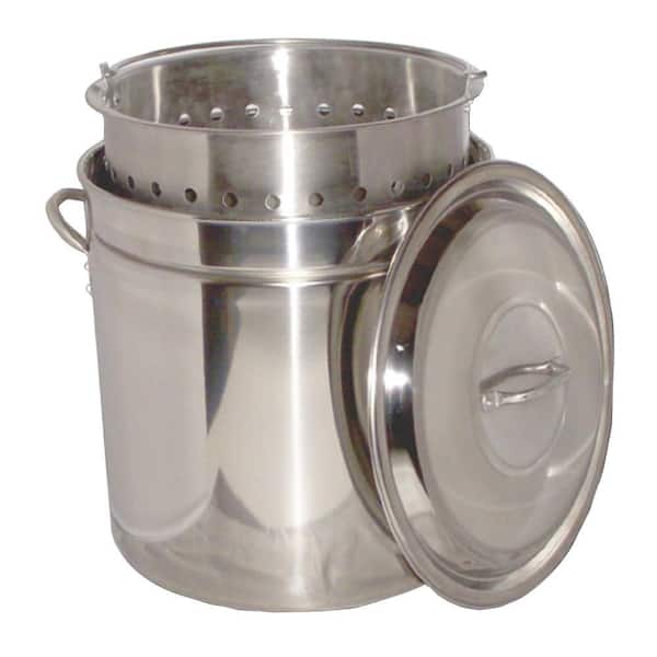 32 Quart Aluminum Stock/Steamer Pot Big Cooking Steaming Boiling