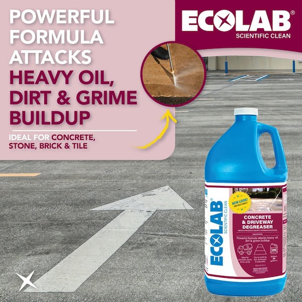 1 Gal. Concrete and Driveway Degreaser Concentrate Pressure Wash Dissolves Grease and Buildup on Brick and Tile (4-Pack)