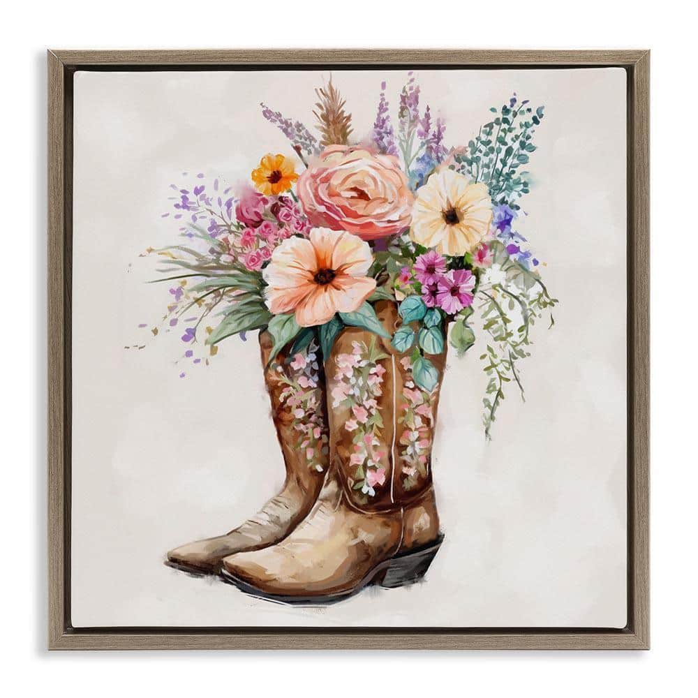 Stupell Industries Country Cowboy Boots Bouquet by Ziwei Li Brown
