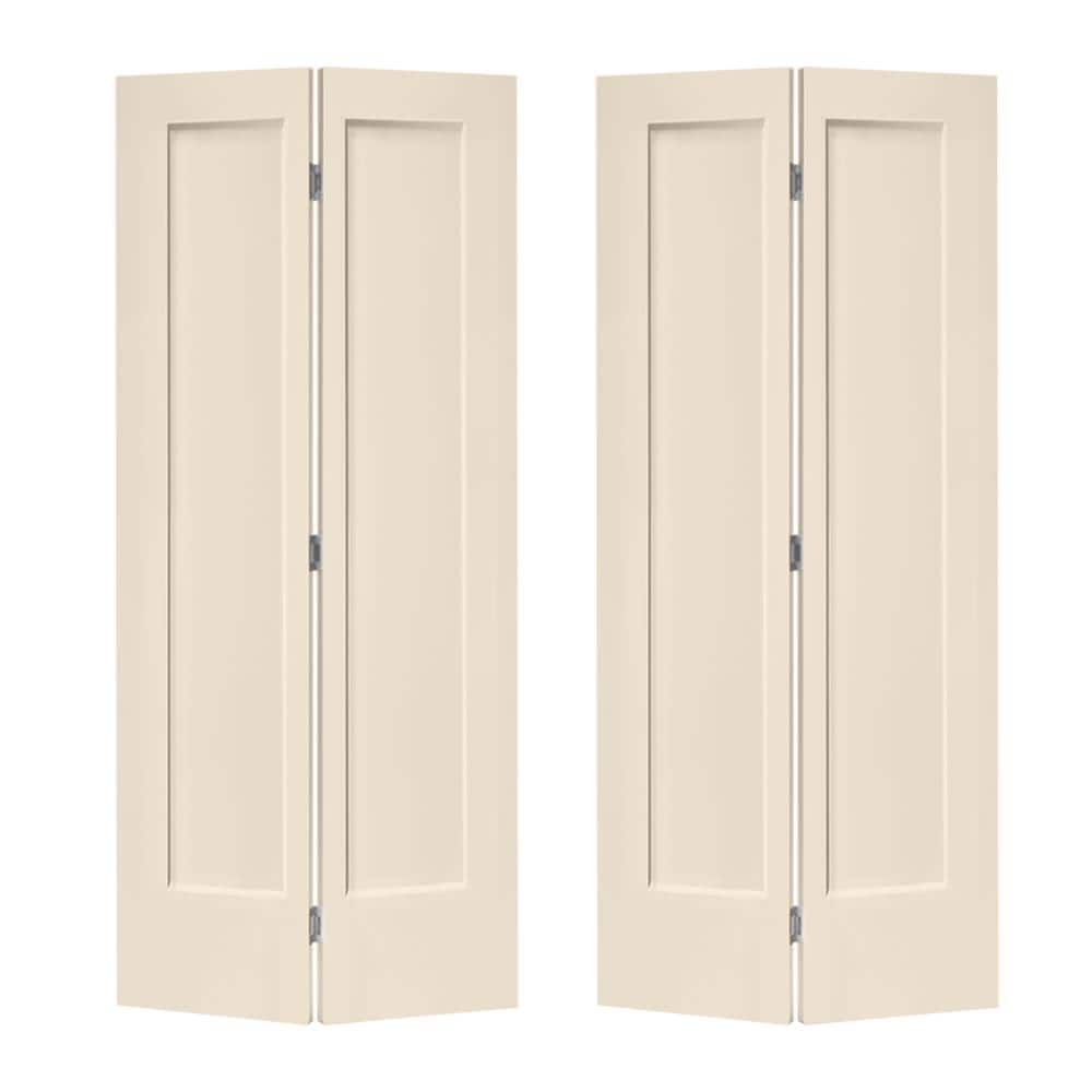 72 in. x 80 in. 1-Panel Shaker Beige Painted MDF Composite Bi-Fold Double Closet Door with Hardware Kit price history on PriceWatchPro