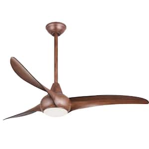 Light Wave 52 in. Integrated LED Indoor Distressed Koa Ceiling Fan with Light with Remote Control